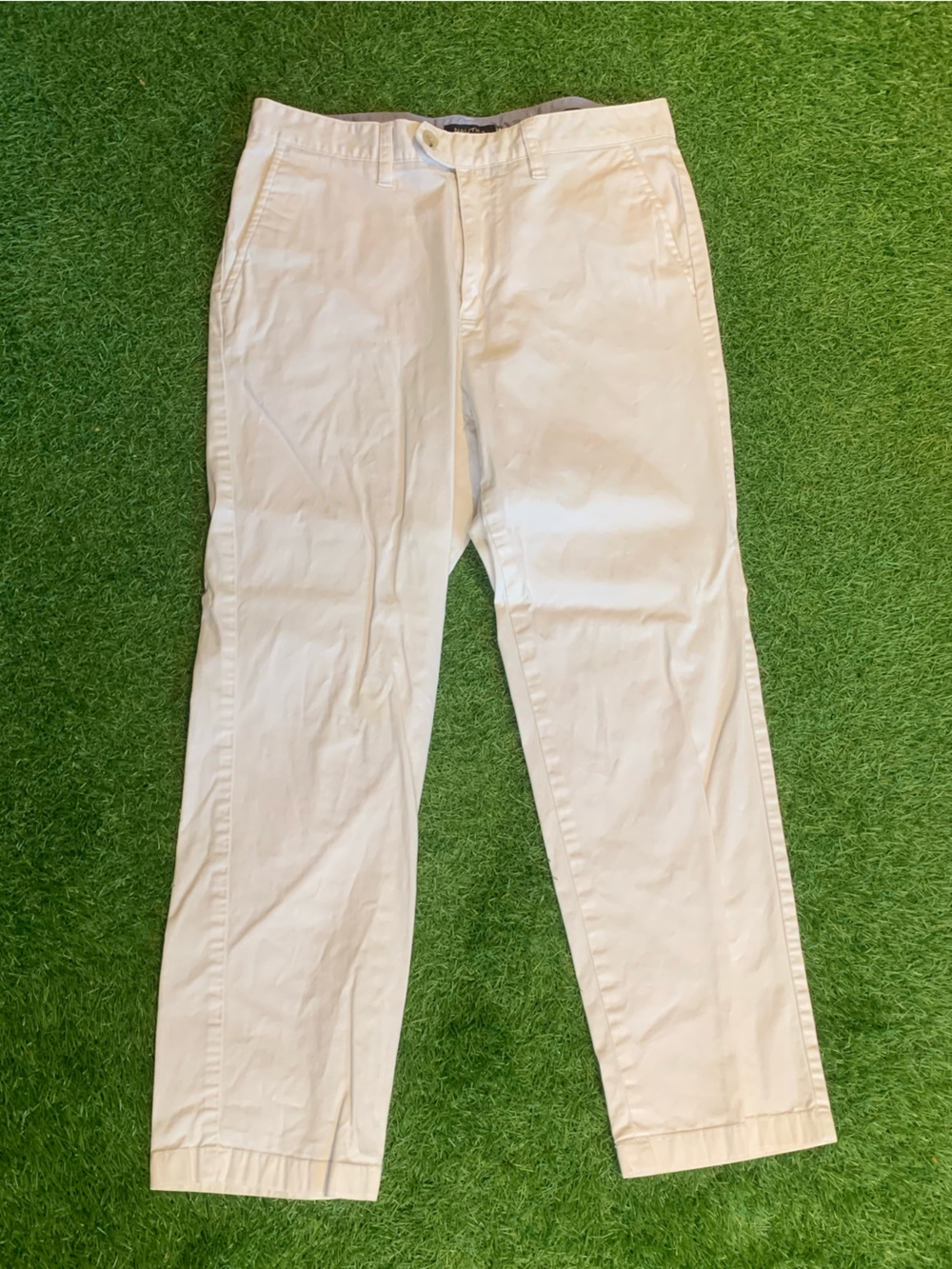 Nautica Beacon Men’s 32x30 Cream Lined Pants with Light Blue Waistband
